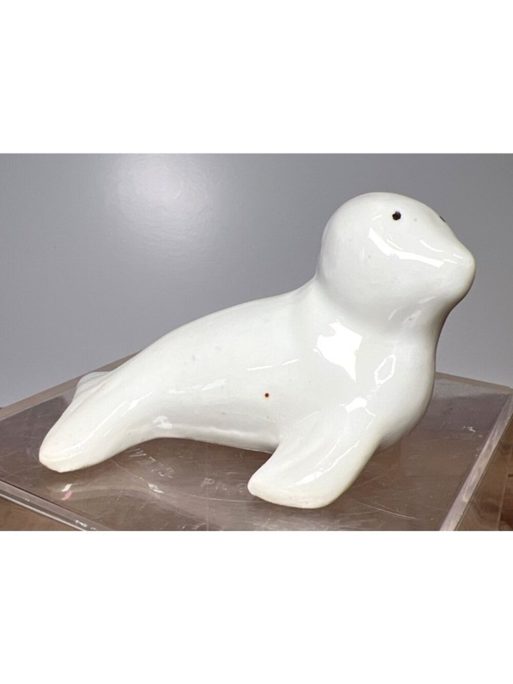 Ceramic White Seal Figurine Paperweight - Coastal Decor Accent - Made In China